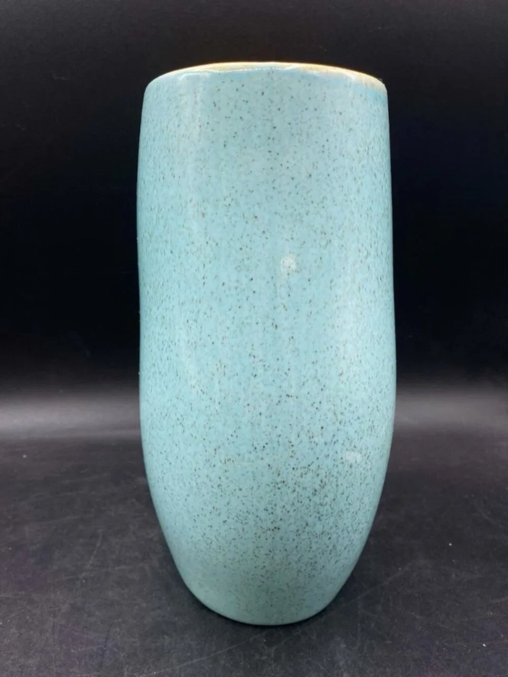 Red Wing Pottery M-1500 Charles Murphy Vase Robin’s Egg Blue Tangerine Inside